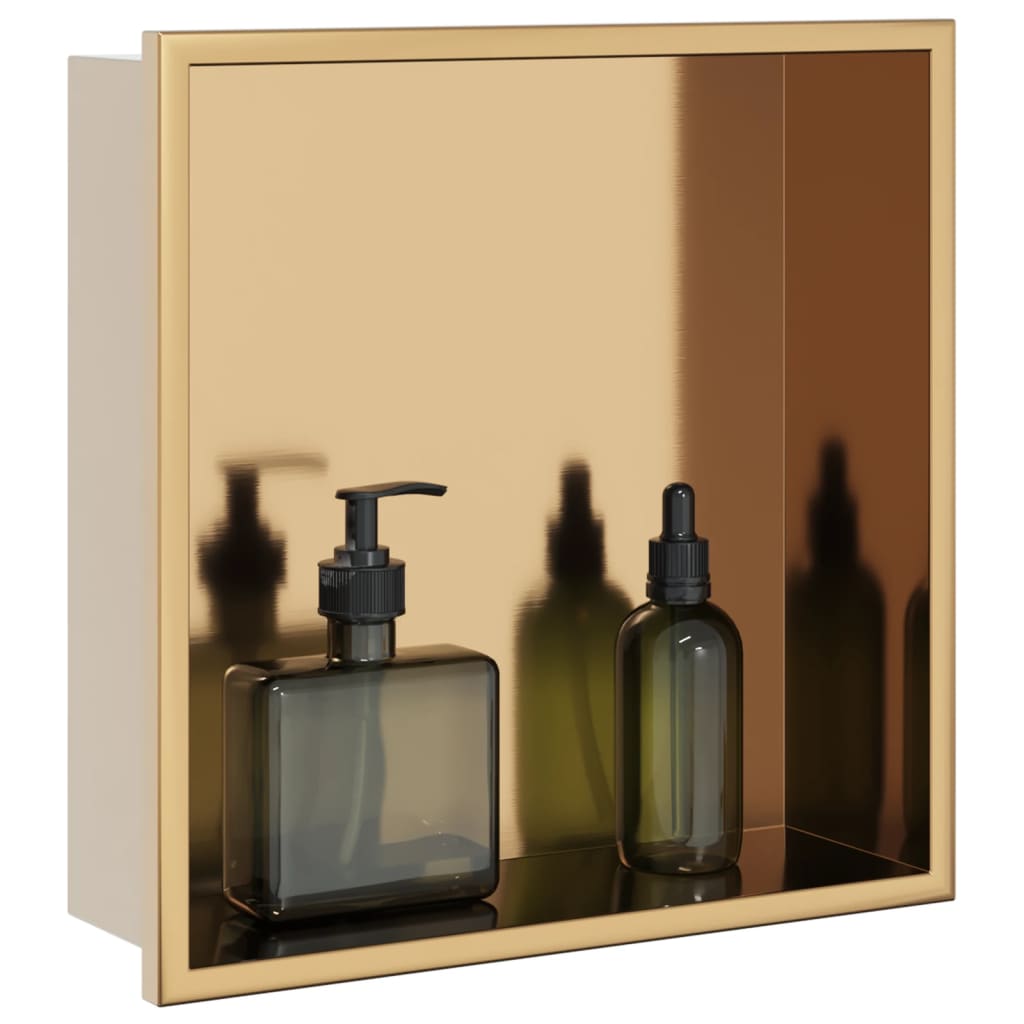 Nicchia per Doccia Oro Spazzolato 32x32x9cm in Acciaio Inox - homemem39