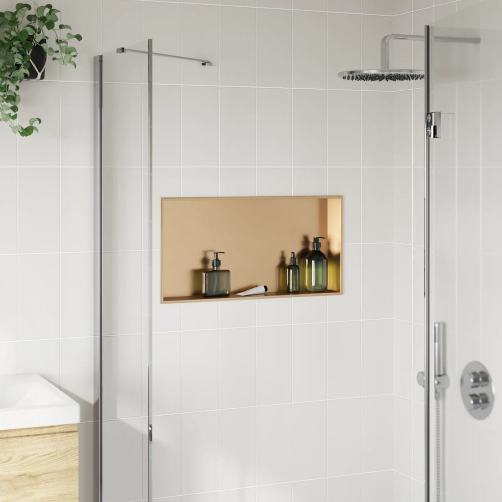 Nicchia per Doccia Oro Spazzolato 62x32x9cm in Acciaio Inox - homemem39