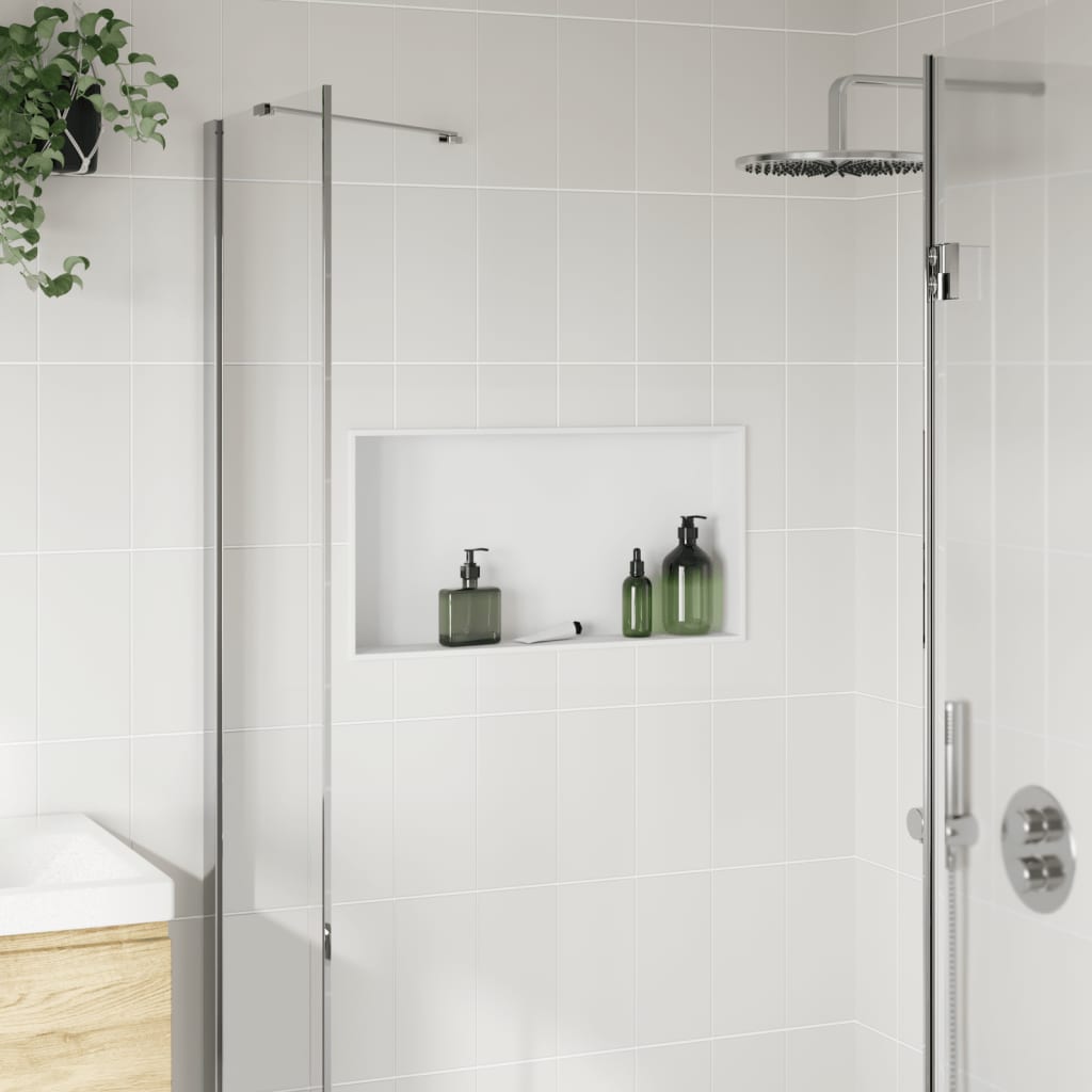 Nicchia per Doccia Bianco Opaco 62x32x9cm in Acciaio Inox - homemem39