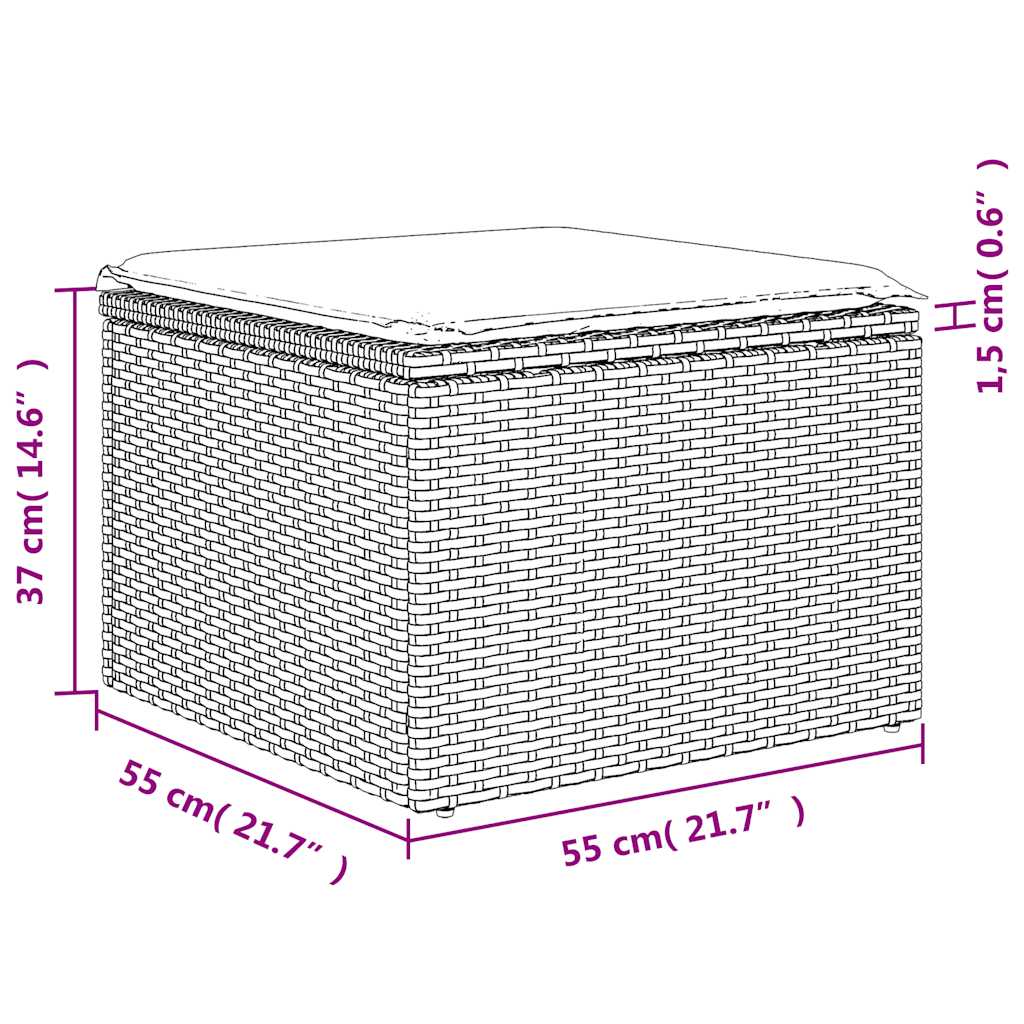 Set Divano da Giardino 8pz con Cuscini Grigio Chiaro Polyrattan | homemem39