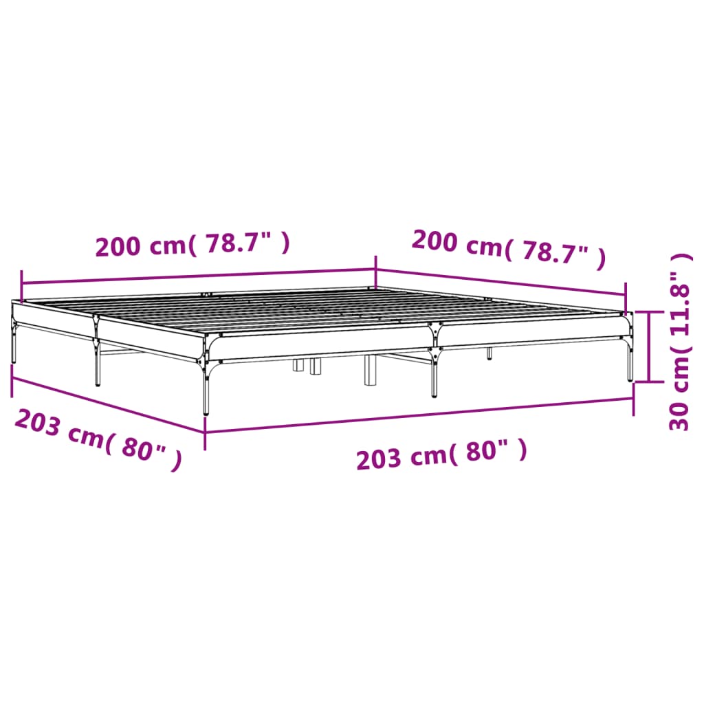 Giroletto Rovere Fumo 200x200 cm in Legno Multistrato e Metallo | homemem39