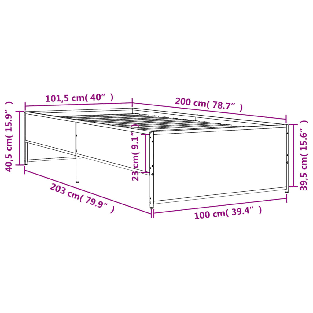 Giroletto Nero 100x200 cm in Legno Multistrato e Metallo | homemem39
