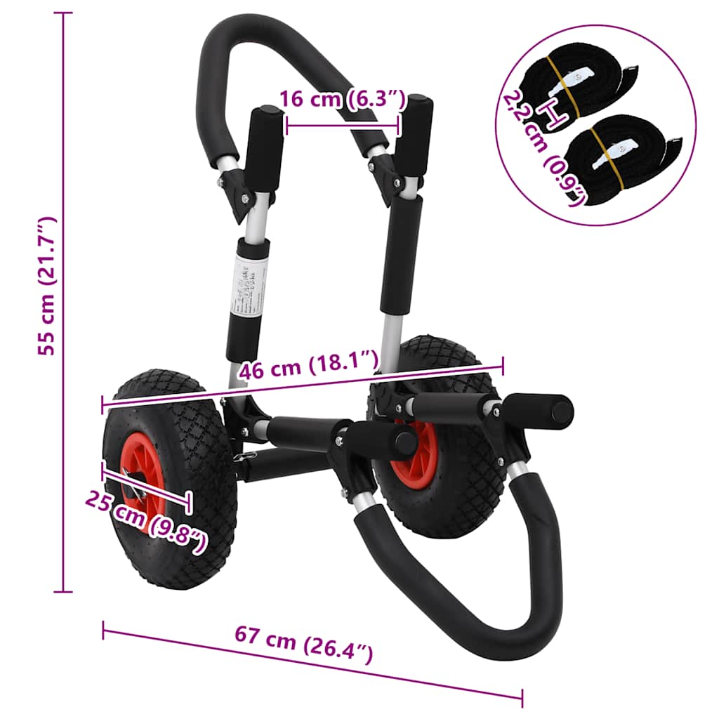 Carrello SUP per Tavola da Surf Pieghevole 45 kg in Alluminio | homemem39