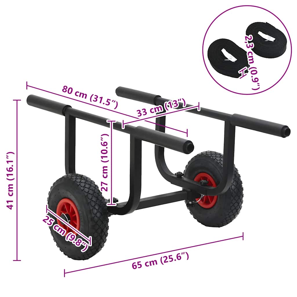 Carrello per Kayak 90 kg in Alluminio - homemem39