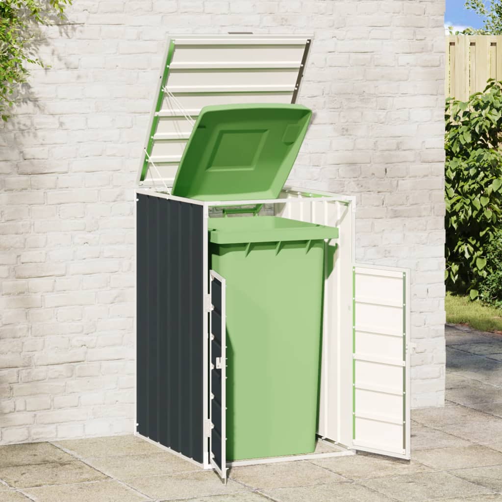 Copribidone Ruote Bidone Singolo Antracite 72x81x115 cm Acciaio - homemem39