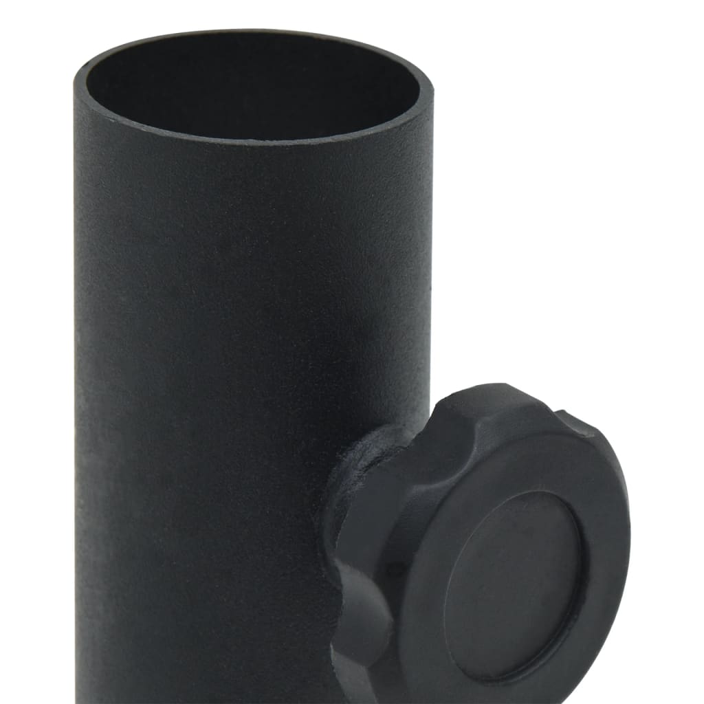 Base per Ombrellone per Palo da Ø32/34/38 mm Nero Opaco Acciaio - homemem39