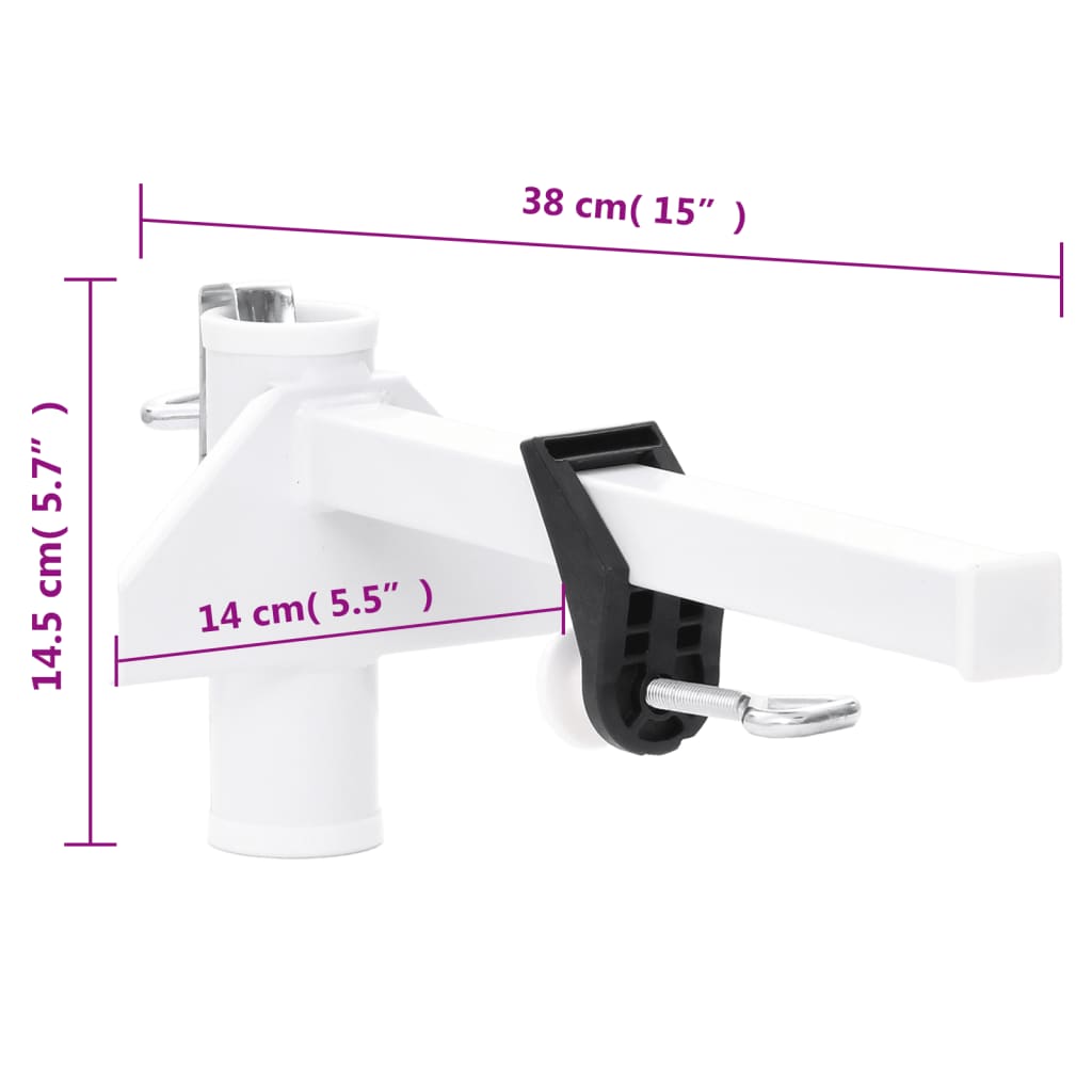 Morsetto per Ombrellone da Balcone Bianco 38 mm in Acciaio