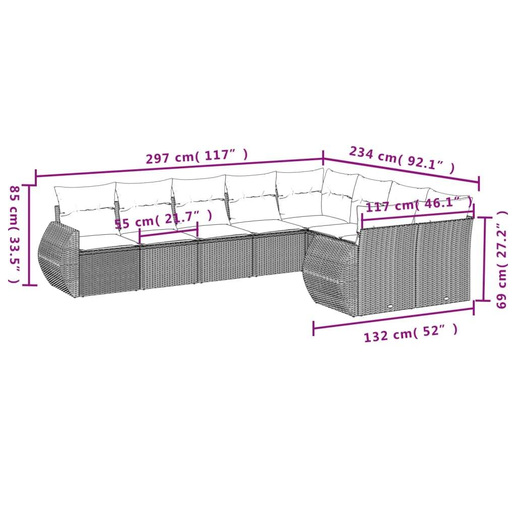 Set Divani da Giardino 9 pz con Cuscini Nero in Polyrattan | homemem39