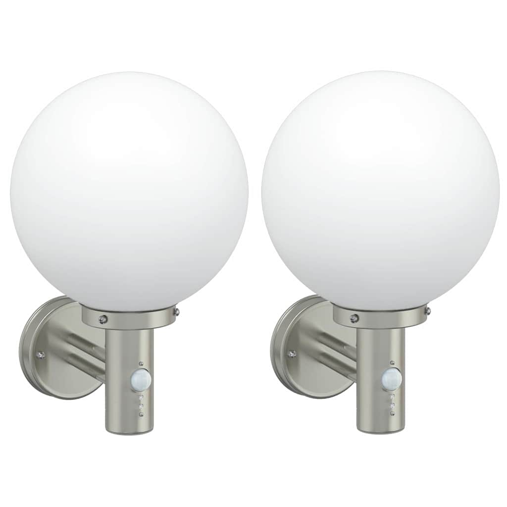 Lampade da Parete Esterne 2 pcs Argento 28 x 25 x 38 cm