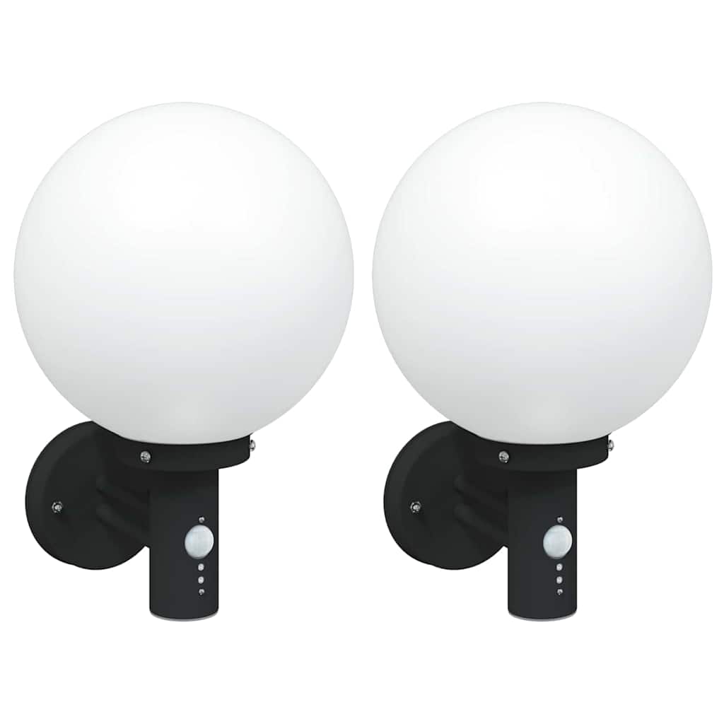 Lampade da Parete Esterne 2 pcs Nero 28 x 25 x 38 cm