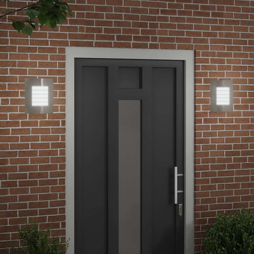 Lampade da Parete Esterne 2 pcs Argento 23.5 x 10.5 x 26 cm