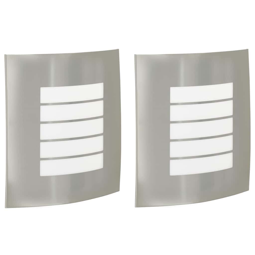 Lampade da Parete Esterne 2 pcs Argento 23.5 x 10.5 x 26 cm