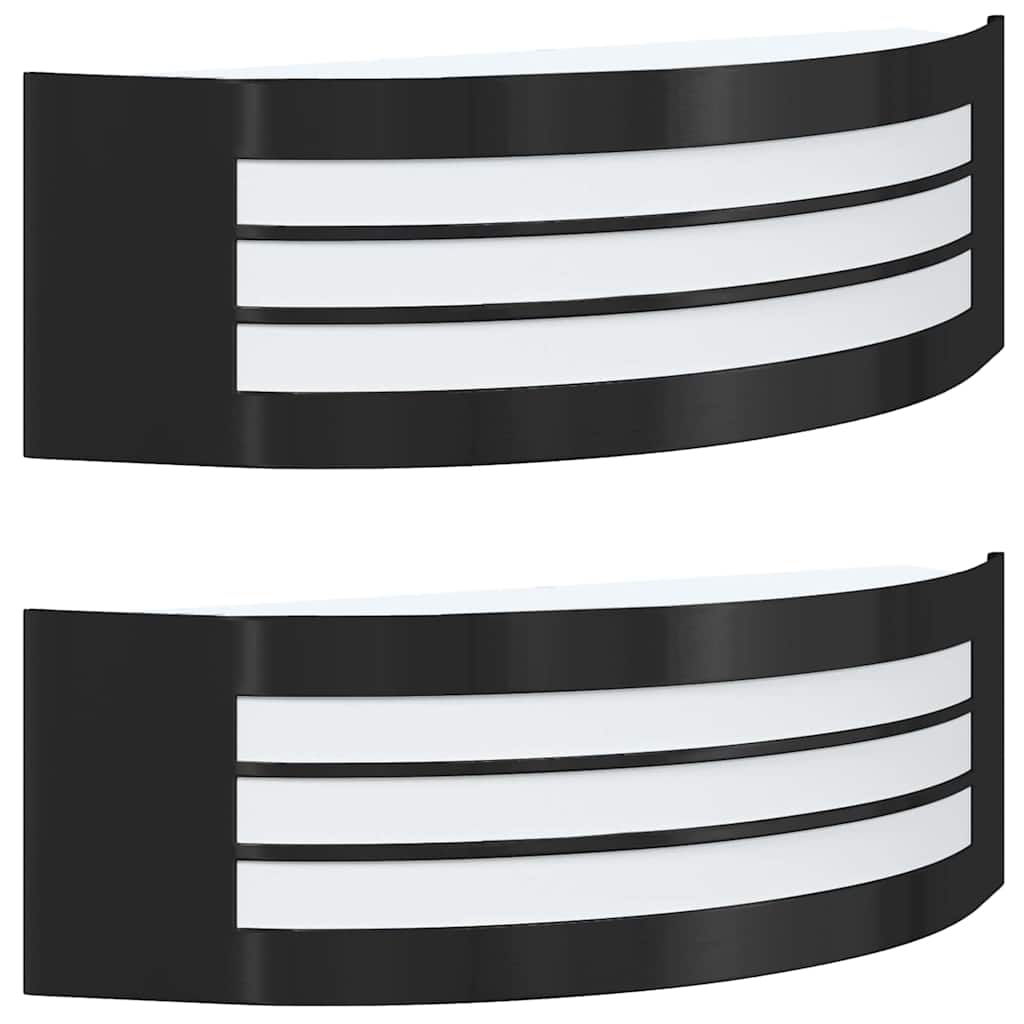 Lampade da Parete Esterne 2 pcs Nero 32 x 10 x 10 cm