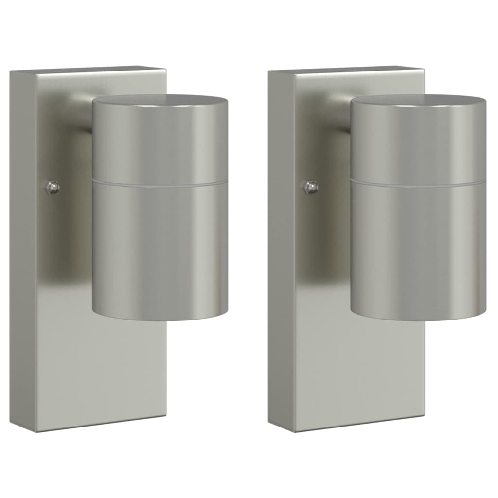 Lampade da Parete Esterne 2 pcs Argento 6.5 x 10.5 x 16 cm