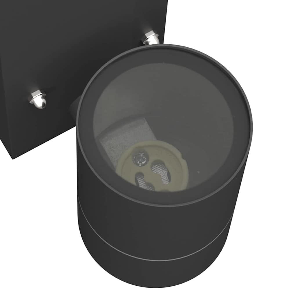 Lampade da Parete Esterne 2 pcs Nero 6.5 x 10.5 x 16 cm