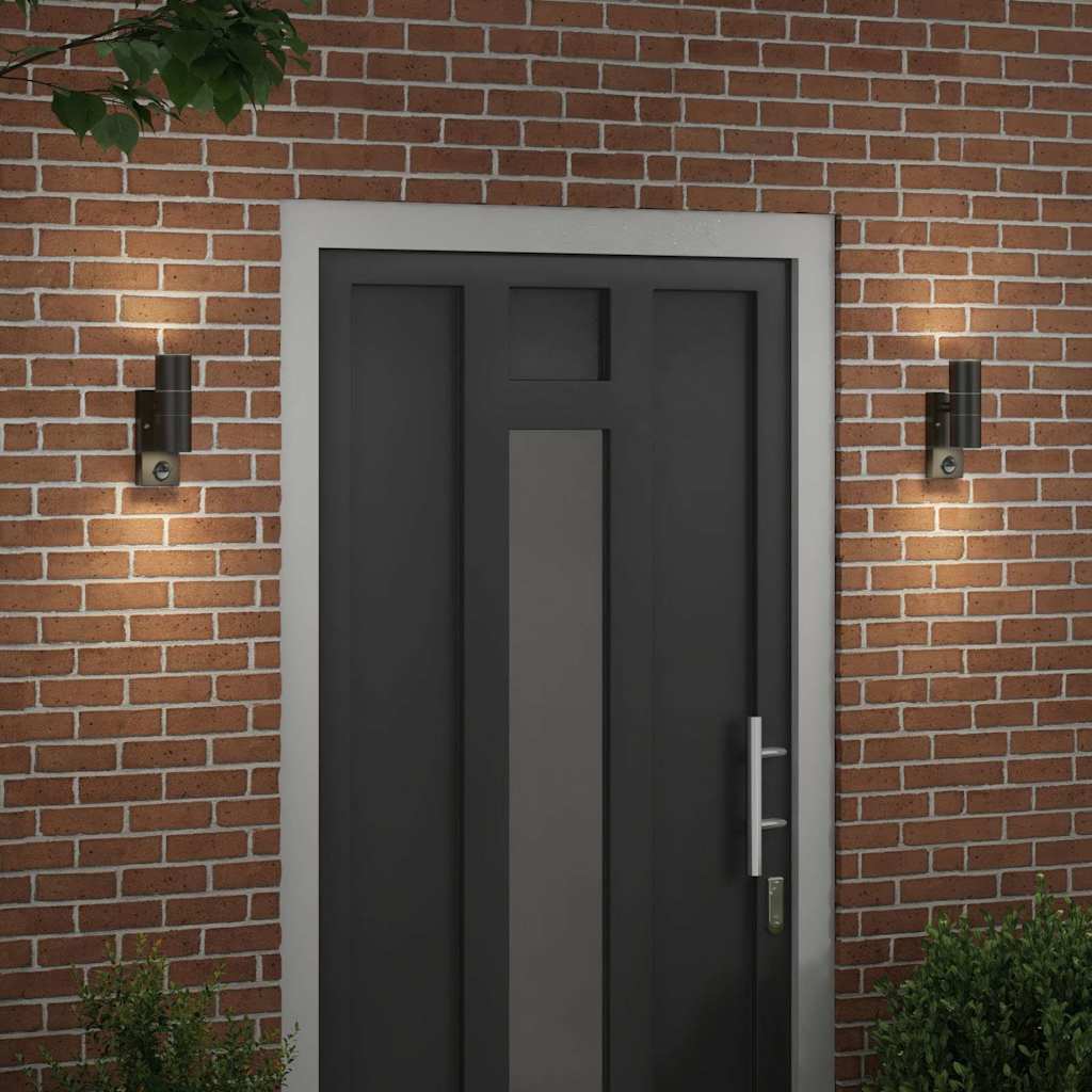Lampade da Parete Esterne 2 pcs Nero 7 x 10 x 22 cm