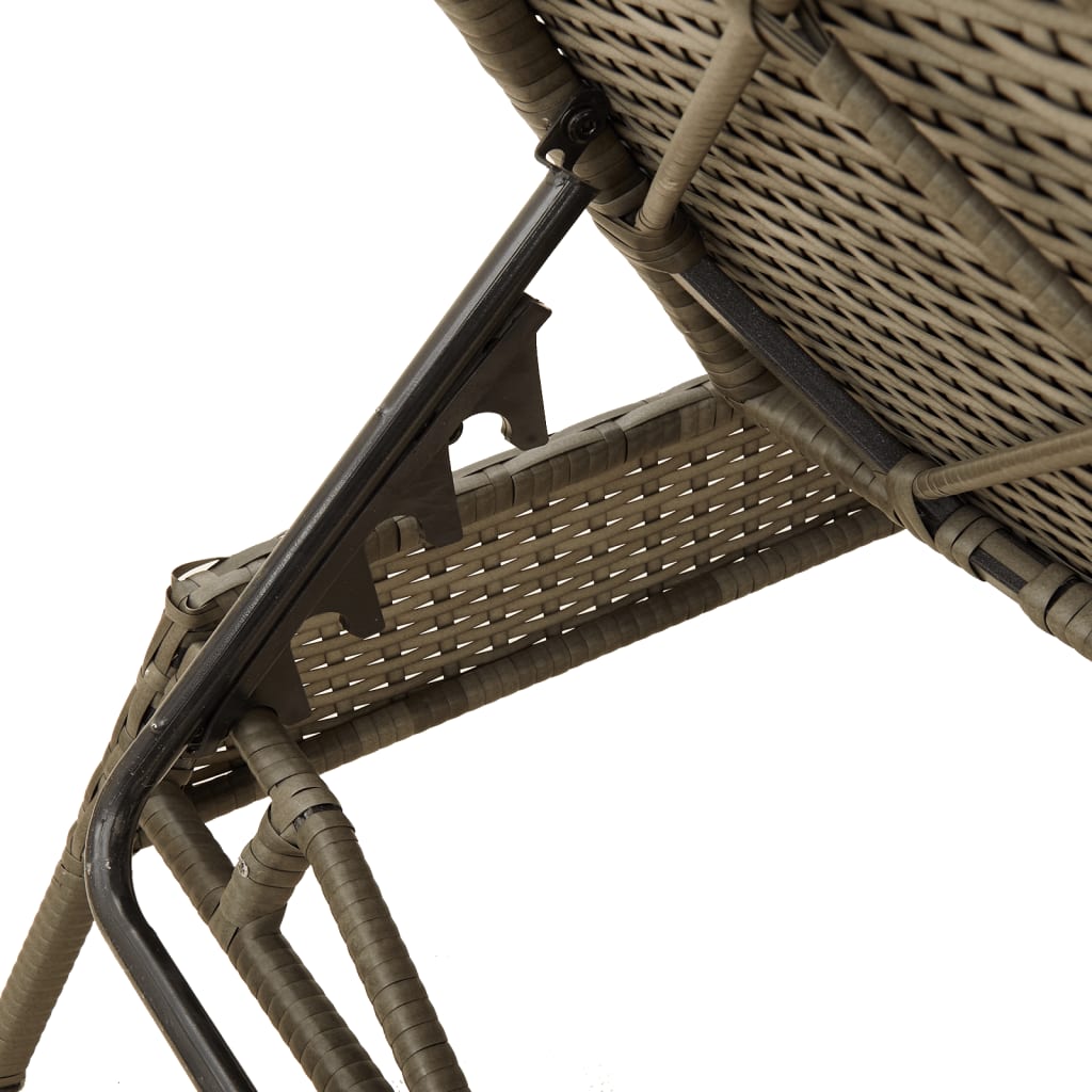 Lettini Prendisole 2 pz con Cuscini Grigio in Polyrattan - homemem39