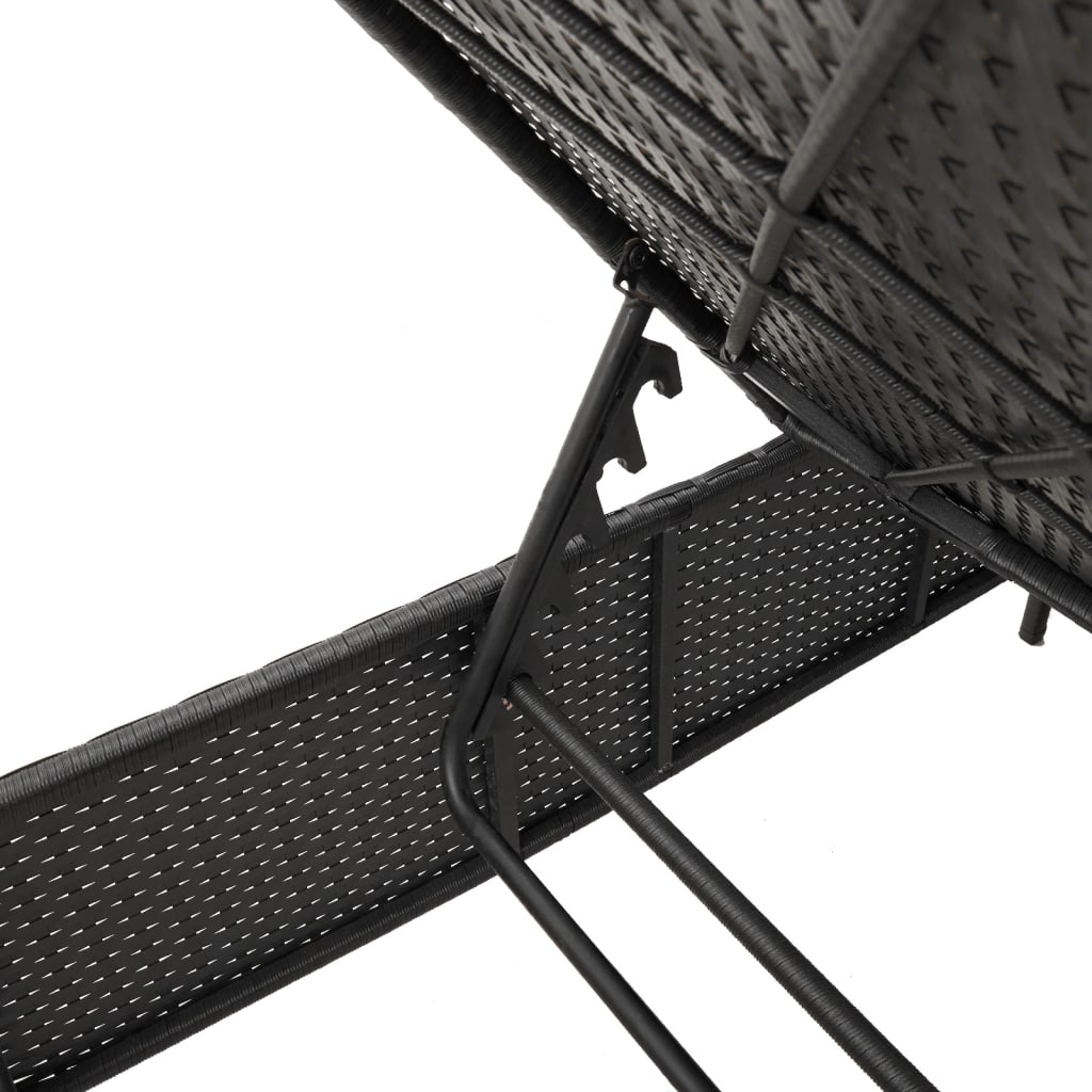 Lettini Prendisole con Cuscini 2 pz Neri in Polyrattan - homemem39