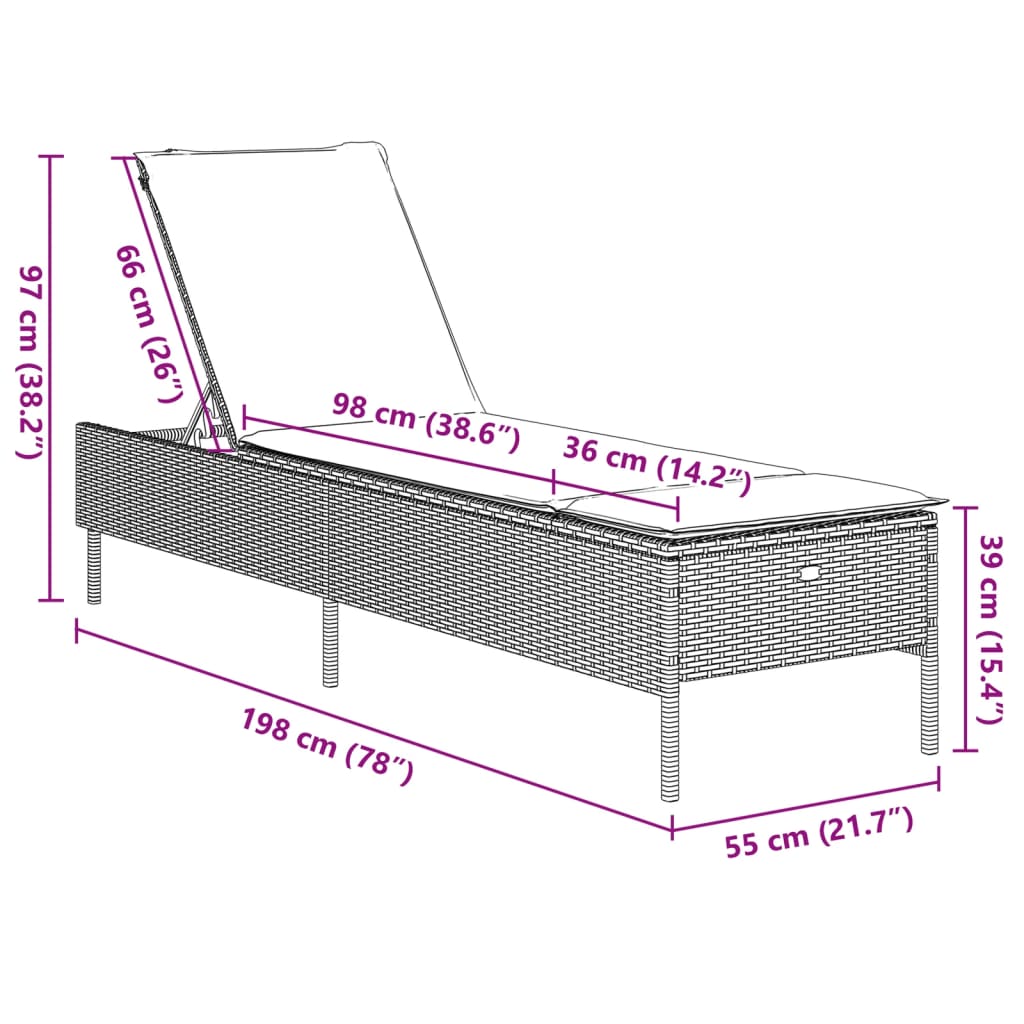 Lettini Prendisole 2 pz con Cuscini Marrone in Polyrattan | homemem39
