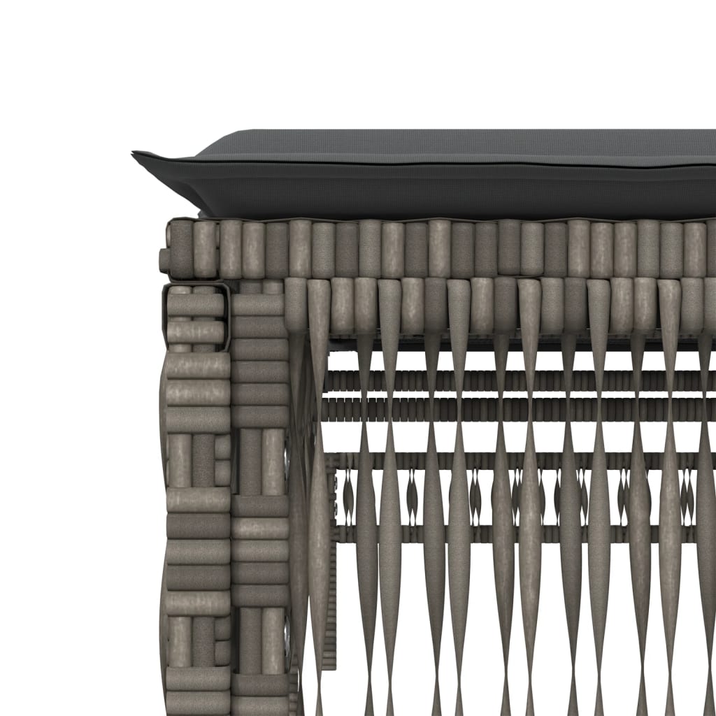 Lettini Prendisole 2 pz con Cuscini Grigio in Polyrattan - homemem39