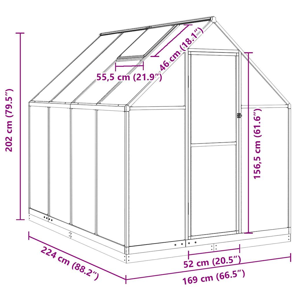 Telaio Serra con Base Argento 224x169x202 cm in Alluminio - homemem39