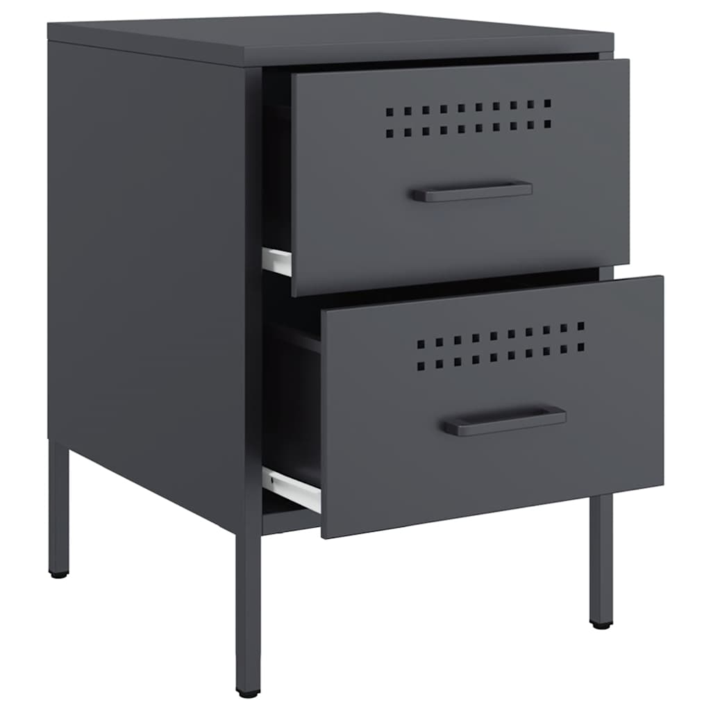 Comodini 2 pz Antracite 36x39x50,5 cm in Acciaio