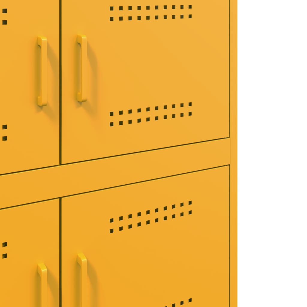 Credenza Giallo Senape 68x39x79 cm in Acciaio - homemem39