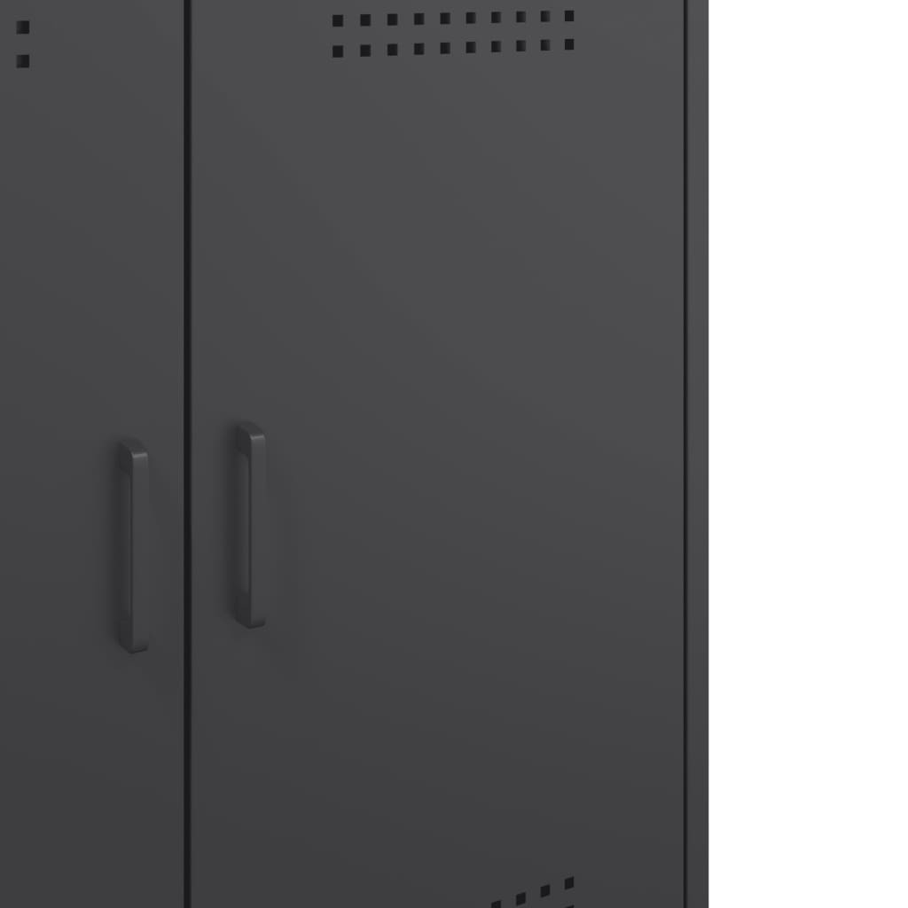 Credenza Nera 68x39x79 cm in Acciaio - homemem39