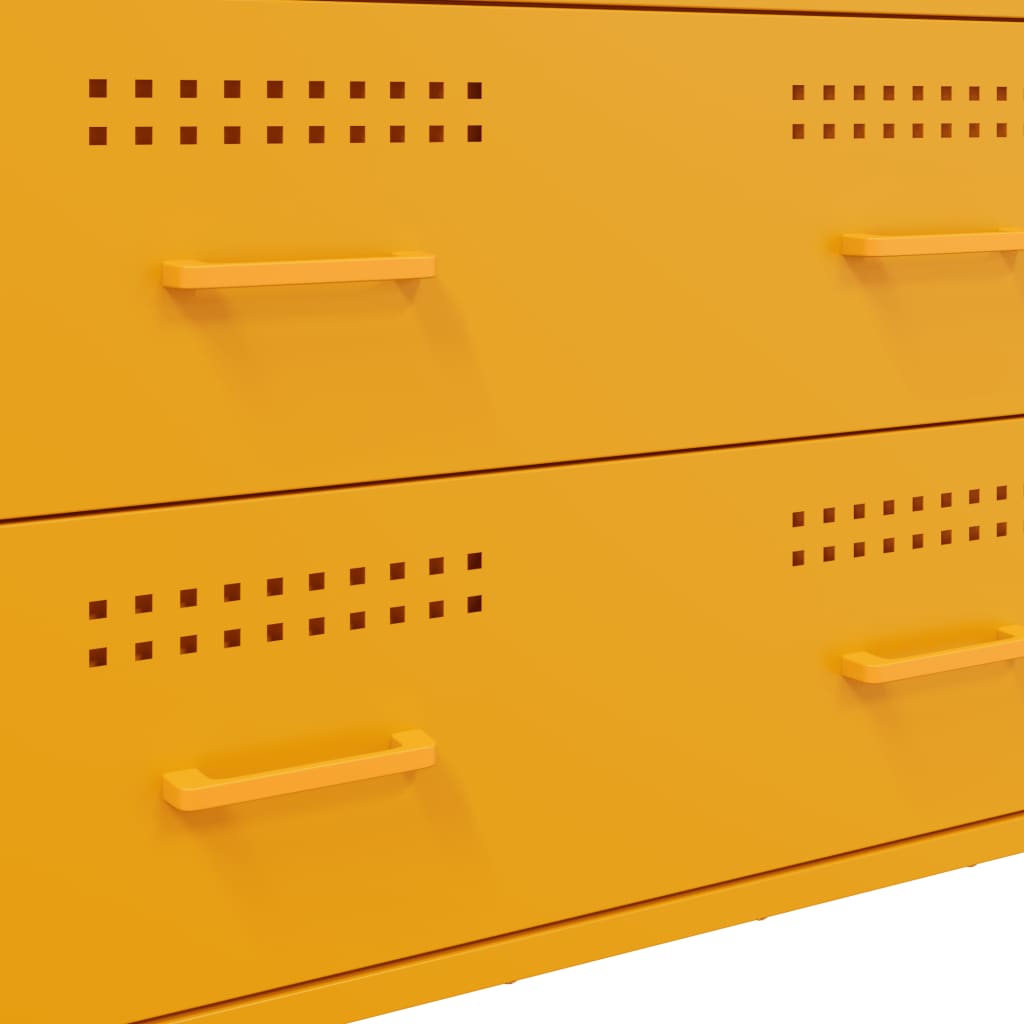 Credenza Giallo Senape 68x39x89 cm in Acciaio - homemem39