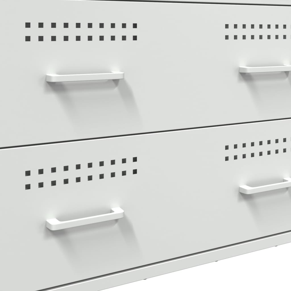 Credenza Bianca 68x39x89 cm in Acciaio - homemem39