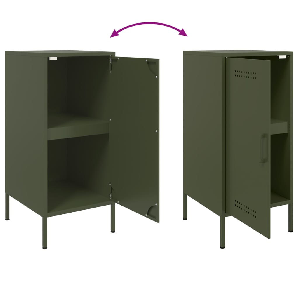Credenze 2 pz Verde Oliva 36x39x79 cm Acciaio | homemem39