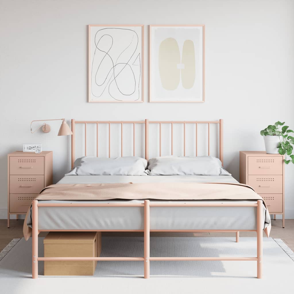 Comodini 2 pz Rosa 36x39x68 cm in Acciaio