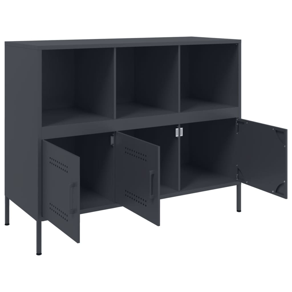 Credenza Antracite 100,5x39x79 cm in Acciaio | homemem39