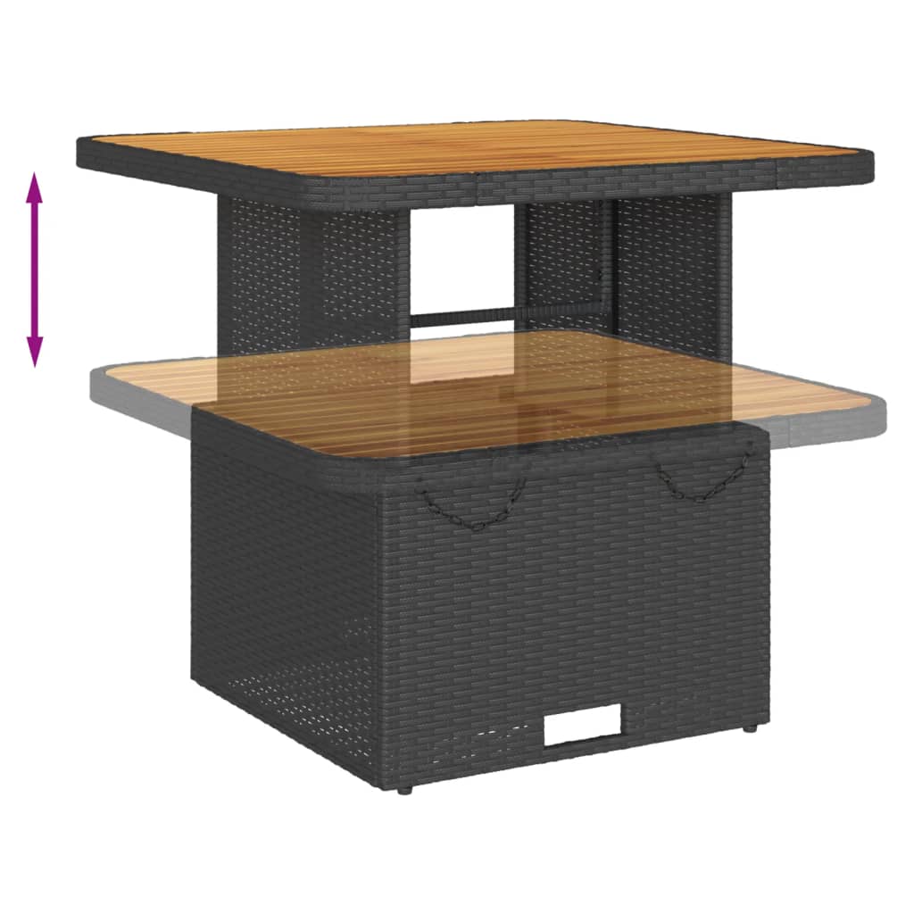 Set Divani da Giardino 4 pz con Cuscini Nero in Polyrattan