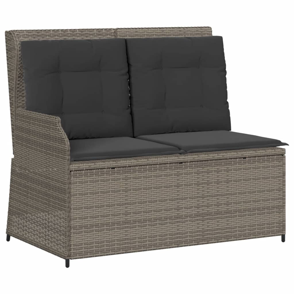 Set Divani da Giardino 5 pz con Cuscini in Polyrattan Grigio
