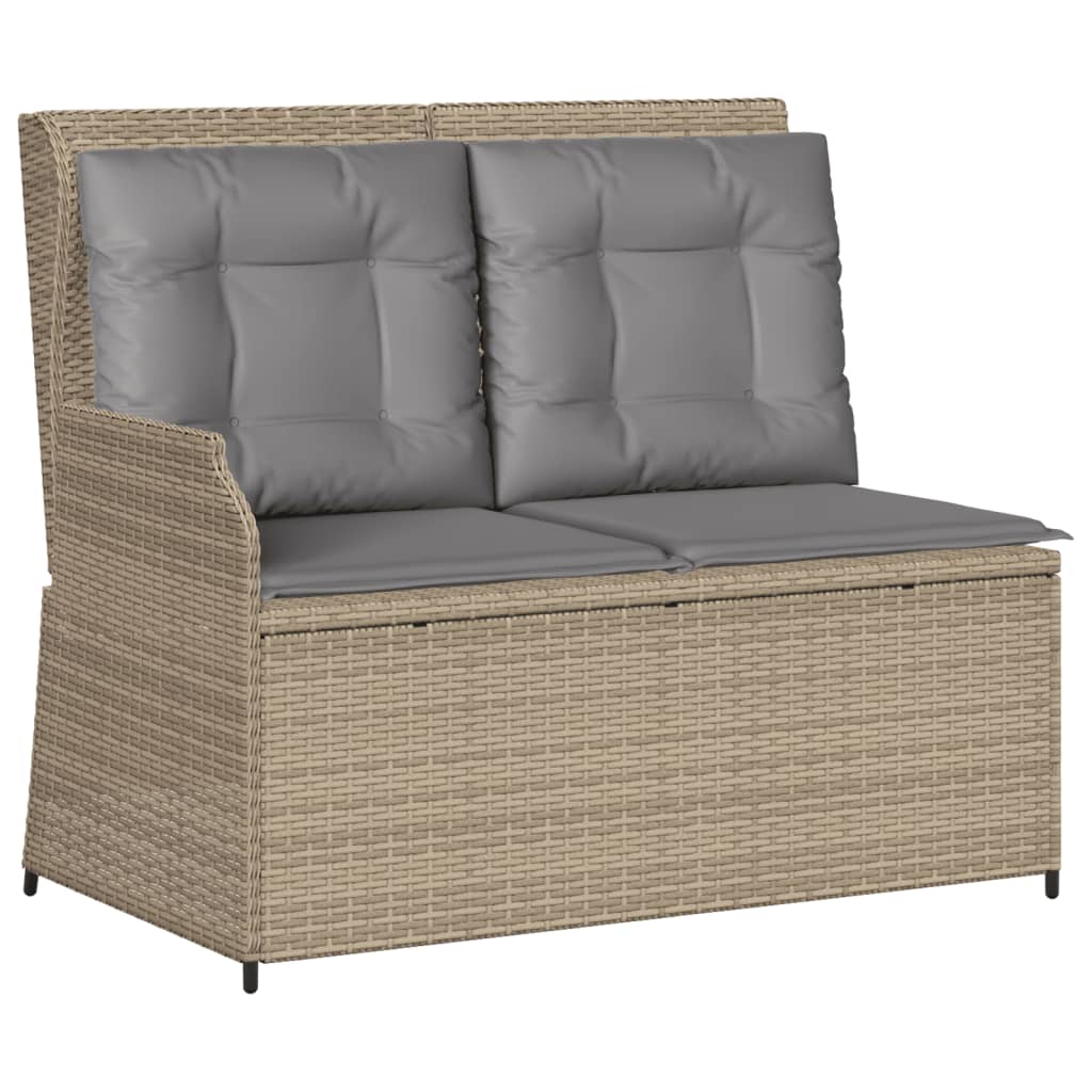 Set Divani da Giardino 7 pz con Cuscini in Polyrattan Beige