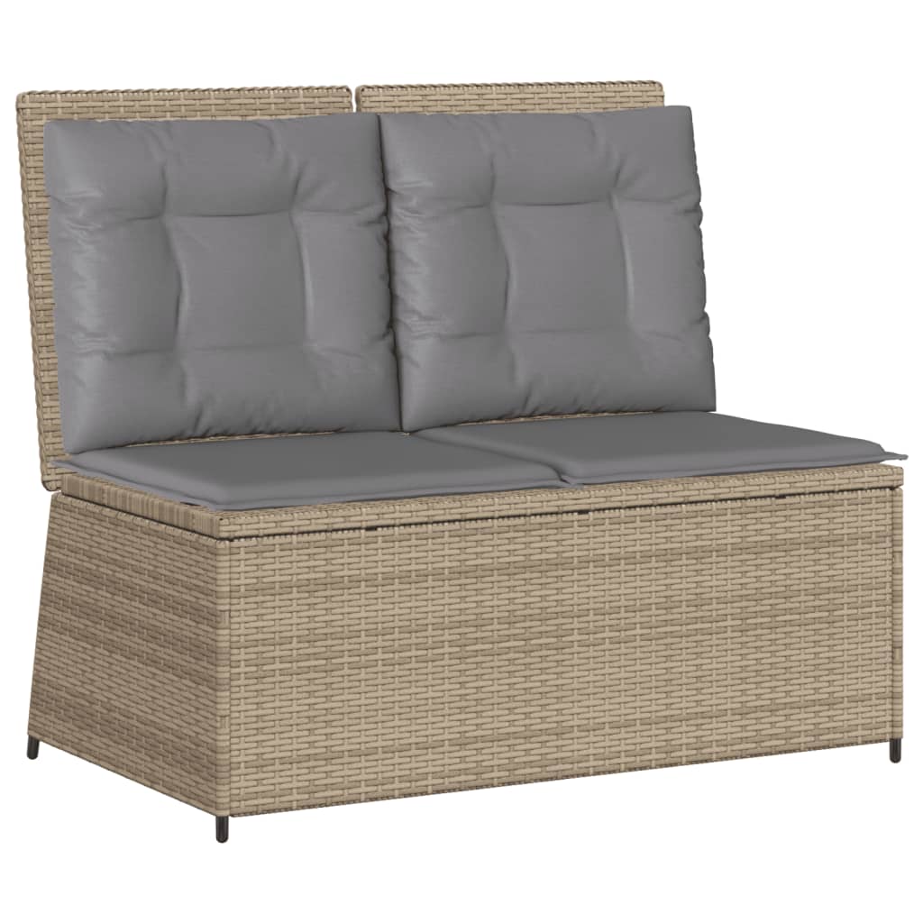 Set Divani da Giardino 7 pz con Cuscini in Polyrattan Beige