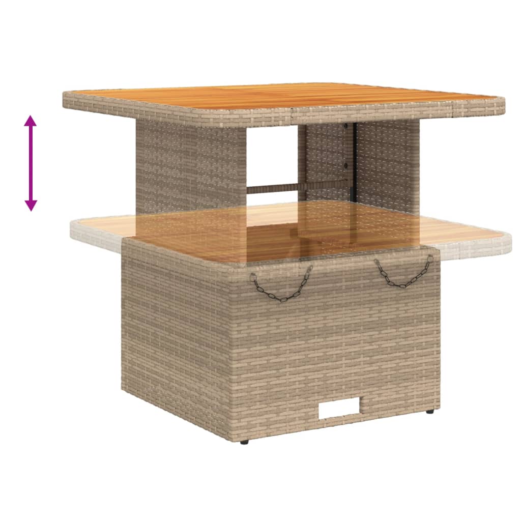 Set Divani da Giardino 7 pz con Cuscini in Polyrattan Beige