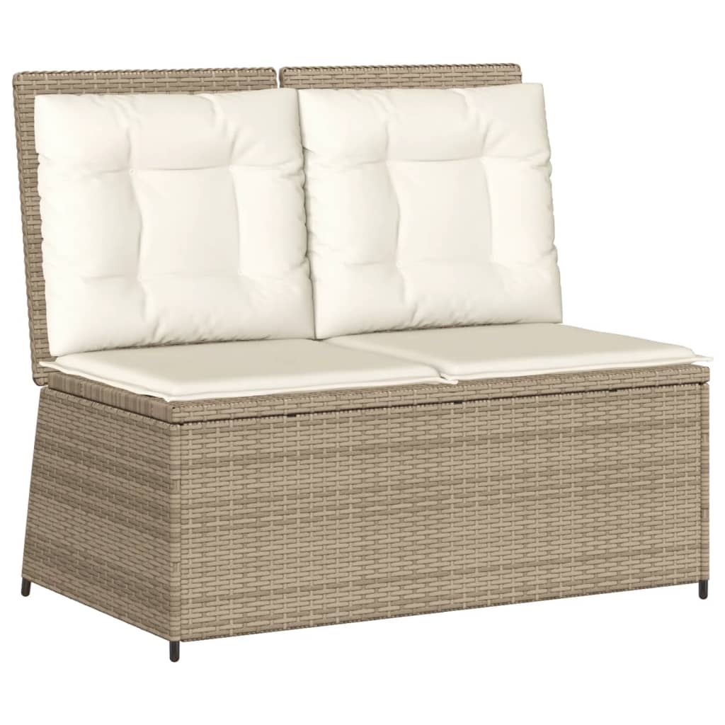 Set Divani da Giardino 7 pz con Cuscini in Polyrattan Beige