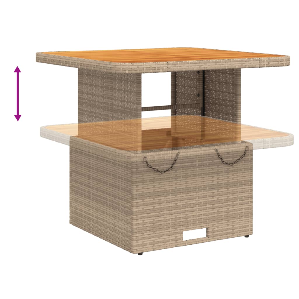 Set Divani da Giardino 7 pz con Cuscini in Polyrattan Beige