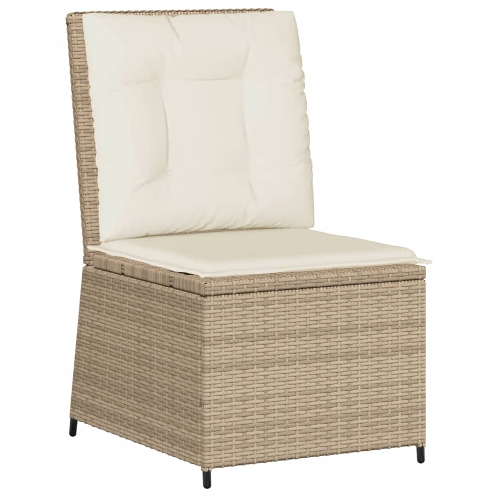 Set Divani da Giardino 5 pz con Cuscini in Polyrattan Beige