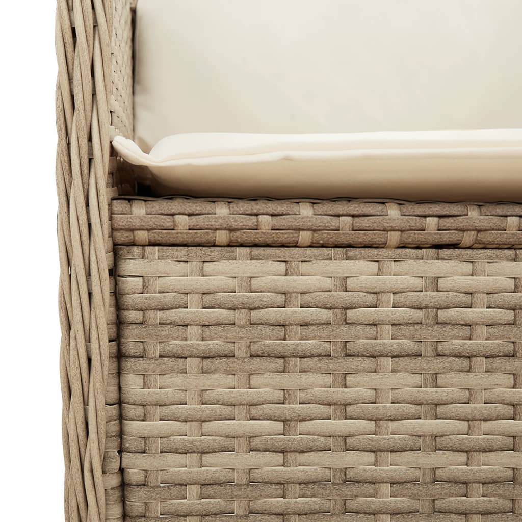 Set Divani da Giardino 5 pz con Cuscini in Polyrattan Beige