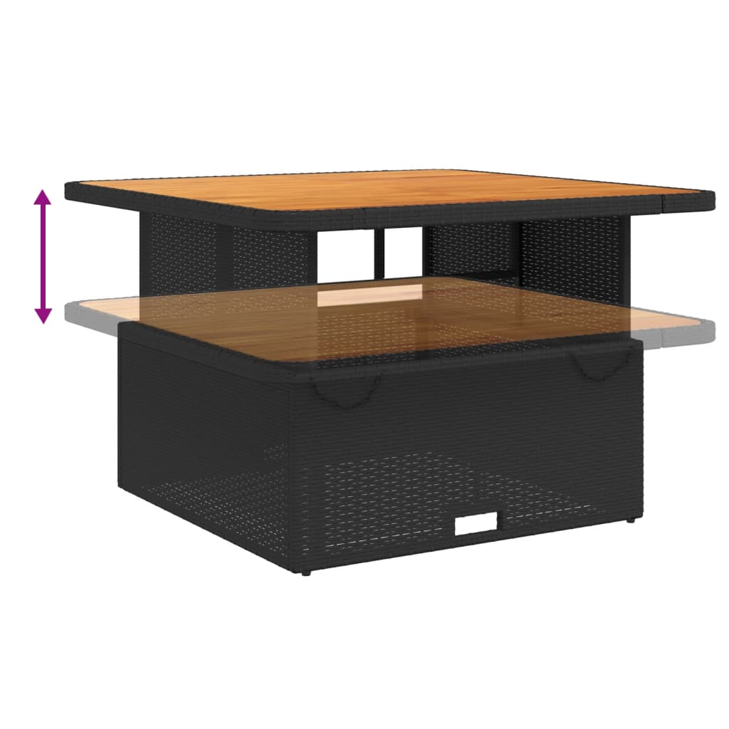 Set Divani da Giardino 5 pz con Cuscini Nero in Polyrattan