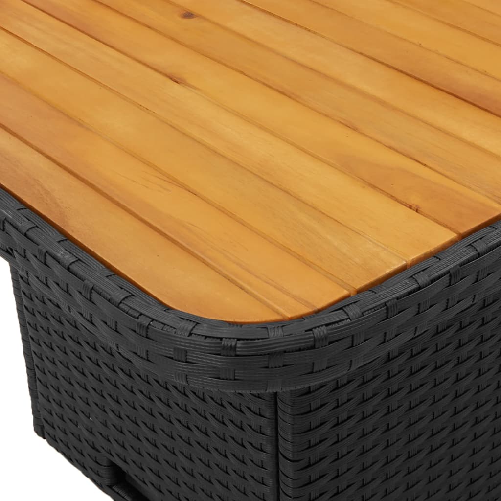Set Divani da Giardino 5 pz con Cuscini Nero in Polyrattan