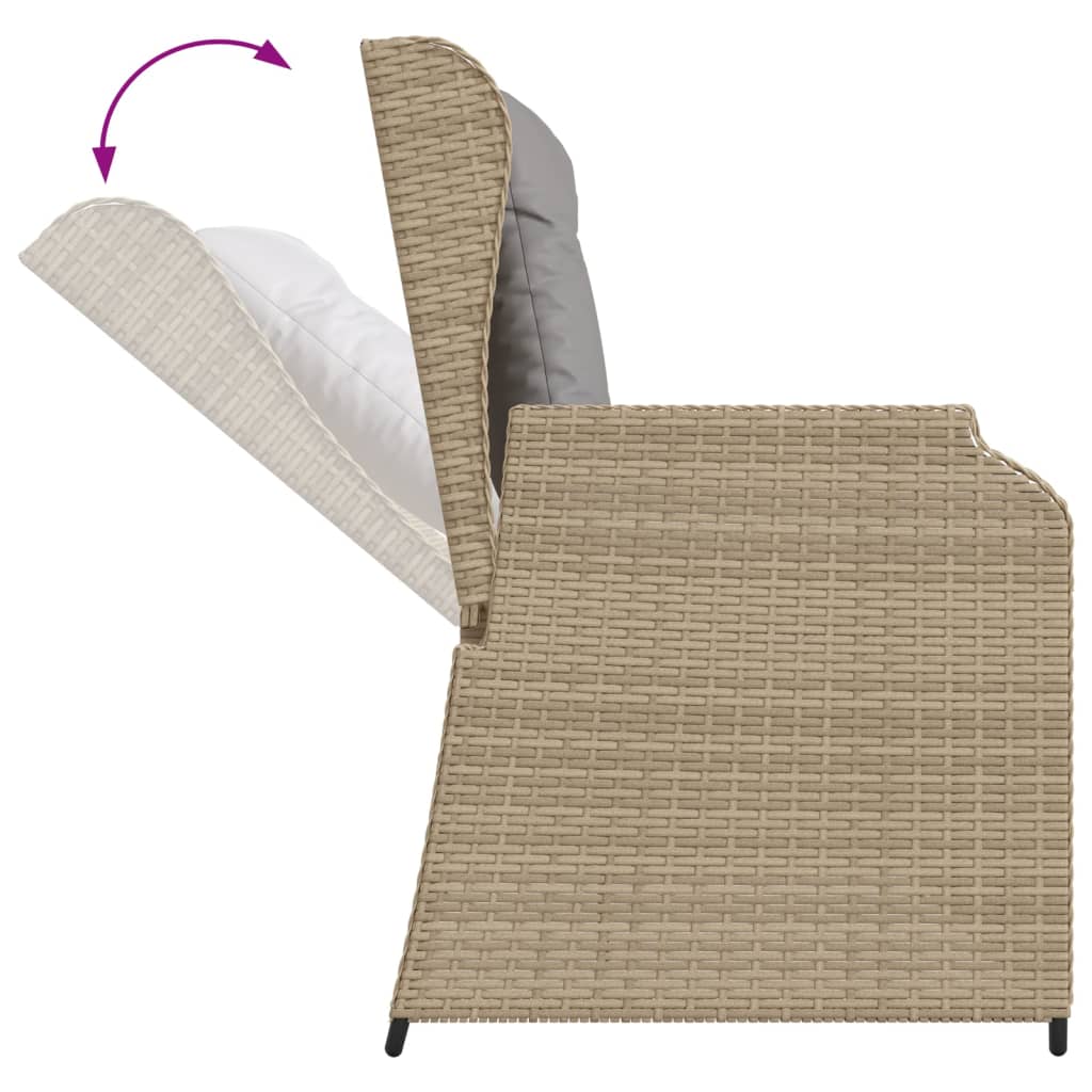 Set Divani da Giardino 5 pz con Cuscini in Polyrattan Beige