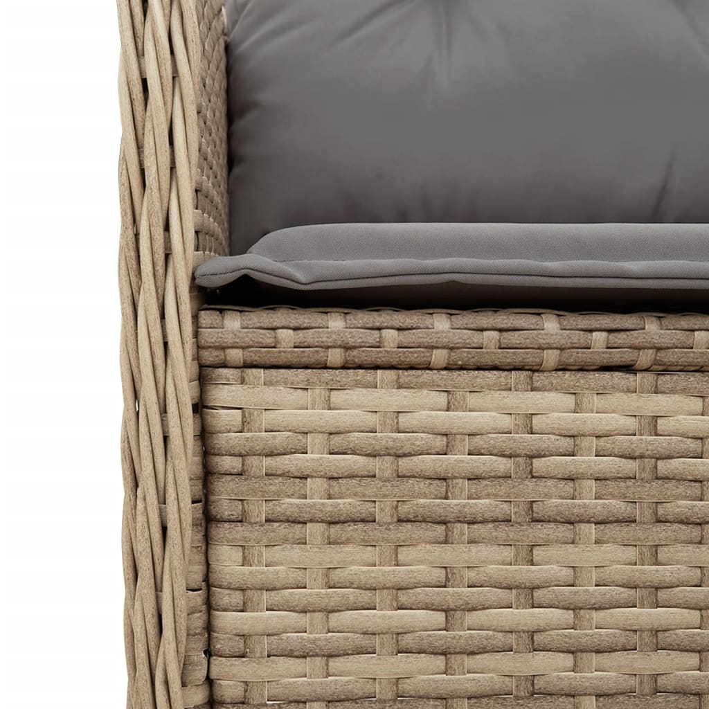 Set Divani da Giardino 3 pz con Cuscini in Polyrattan Beige