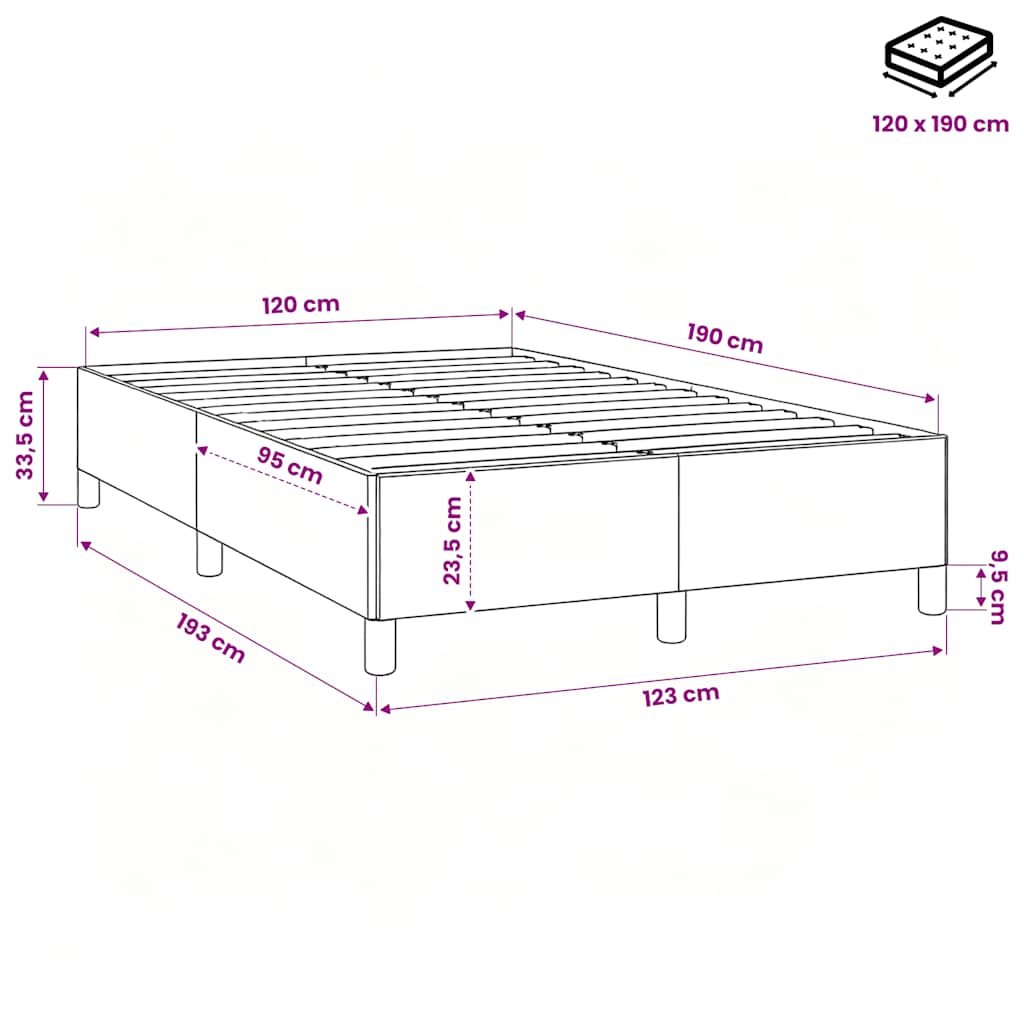 Giroletto senza Materasso Marrone Scuro 80x200 cm in Tessuto