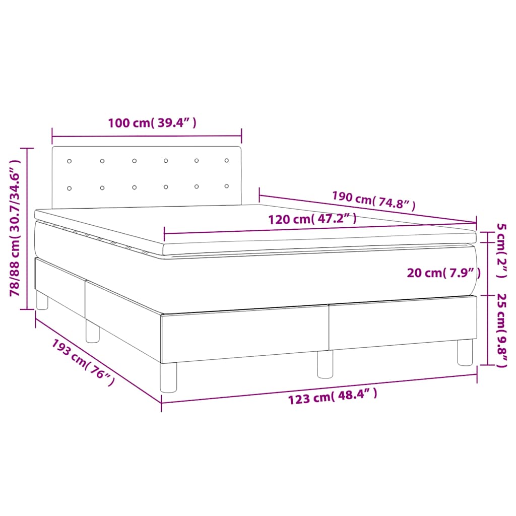 Giroletto a Molle con Materasso Verde Scuro 120x190 cm Velluto | homemem39