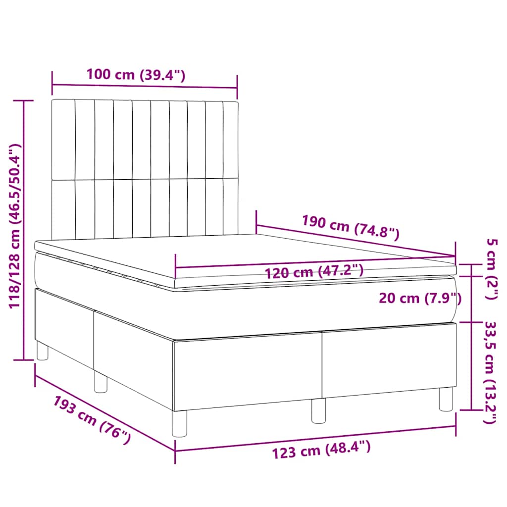 Giroletto a Molle con Materasso Rosa 120x190 cm in Velluto | homemem39