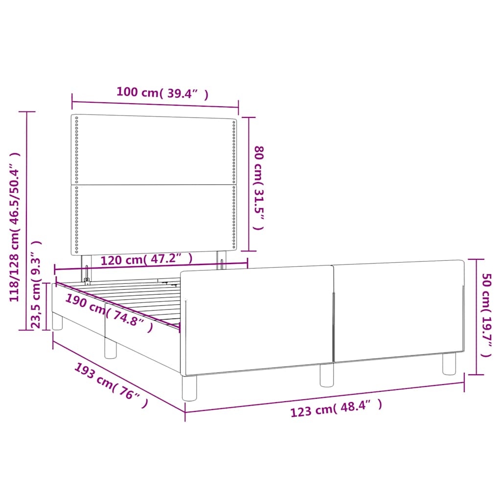 Giroletto senza Materasso Blu Scuro 120x190 cm Velluto | homemem39